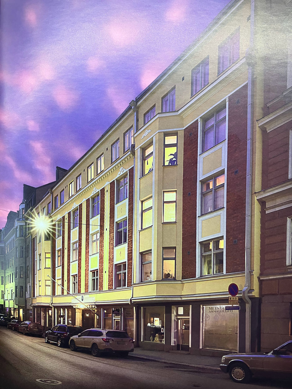 Vironkatu 9, rakennuksen julkisivu